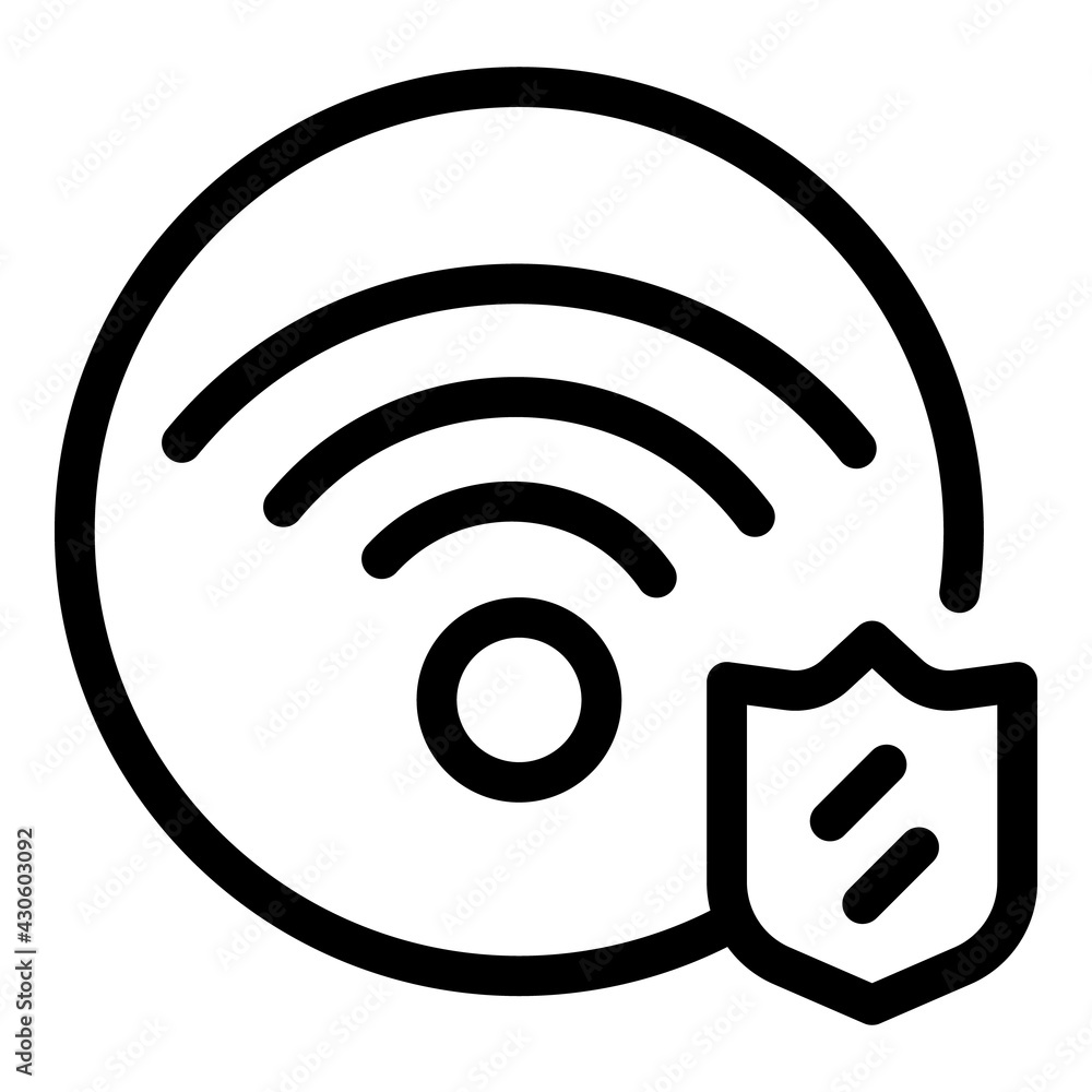 Poster protected internet icon. outline protected internet vector icon for web design isolated on white bac