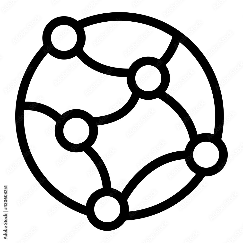 Poster global internet network icon. outline global internet network vector icon for web design isolated on