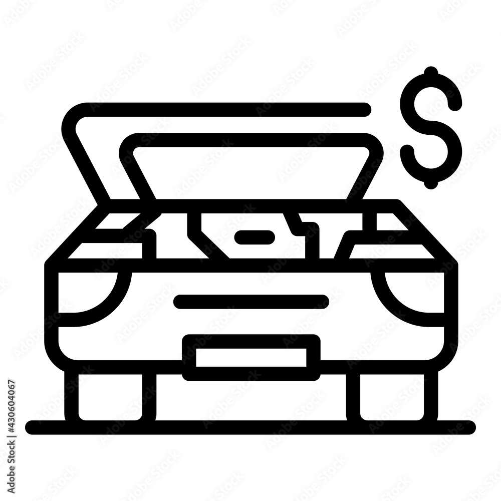 Poster compensation car broken icon. outline compensation car broken vector icon for web design isolated on