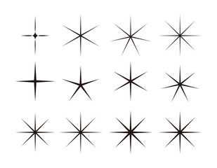 星のベクターイラスト　キラキラ