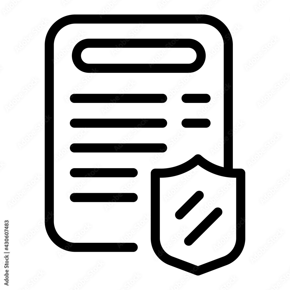 Poster liability security icon. outline liability security vector icon for web design isolated on white bac