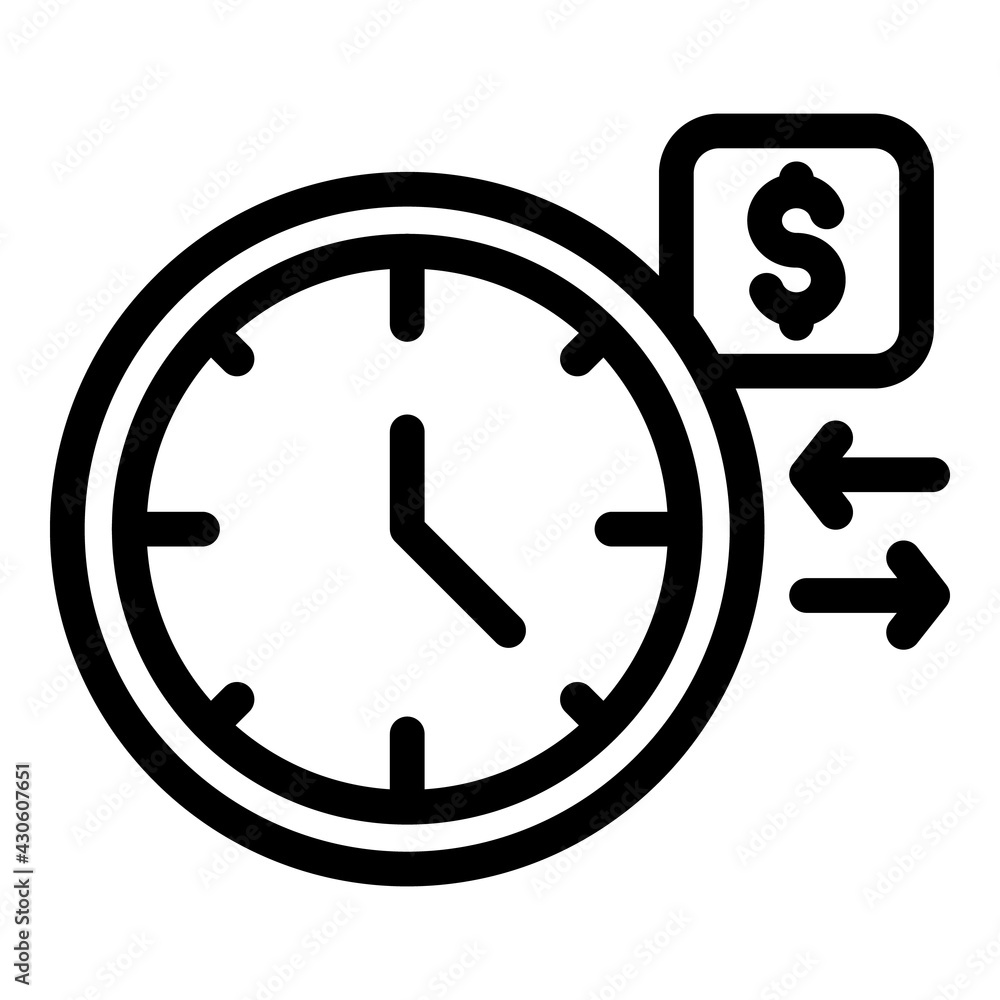 Poster time payment cancellation icon. outline time payment cancellation vector icon for web design isolate