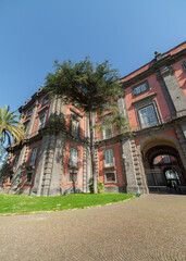 Fototapeta na wymiar exterior of Royal Palace in Capodimonte park