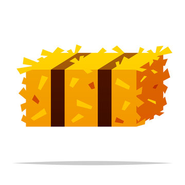 recommend clip art: Square bale of hay vector isolated illustration