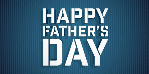 White and blue Happy Fathers day design - Sleek banner 