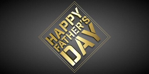 Black and gold Happy Fathers day design - Sleek banner 
