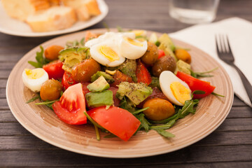 delicious healthy fresh vegetable salad for breakfast