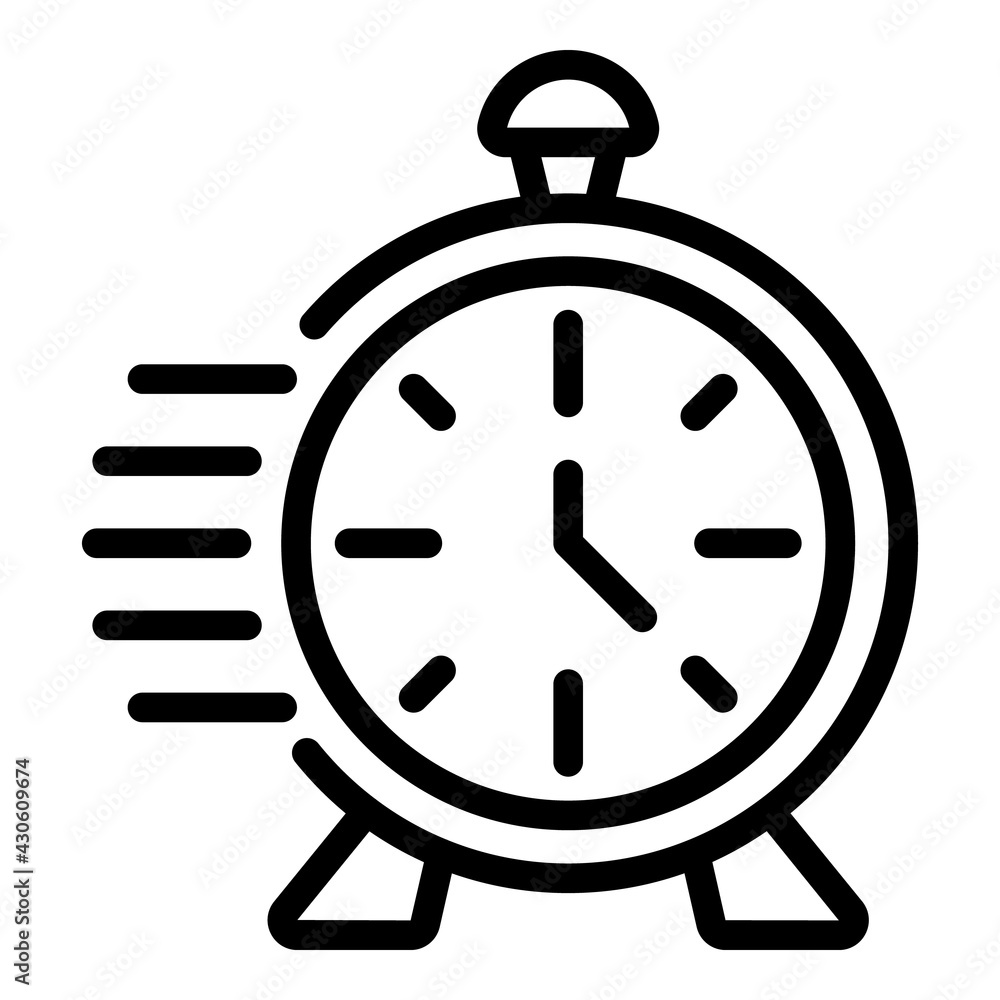 Poster rush job alarm clock icon. outline rush job alarm clock vector icon for web design isolated on white
