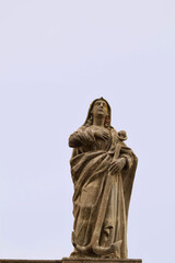 Virtue of Hope Statue on the Exterior of the Sanctuary "Santa Maria delle Grazie" in Torre di Ruggiero (Calabria, Italy)