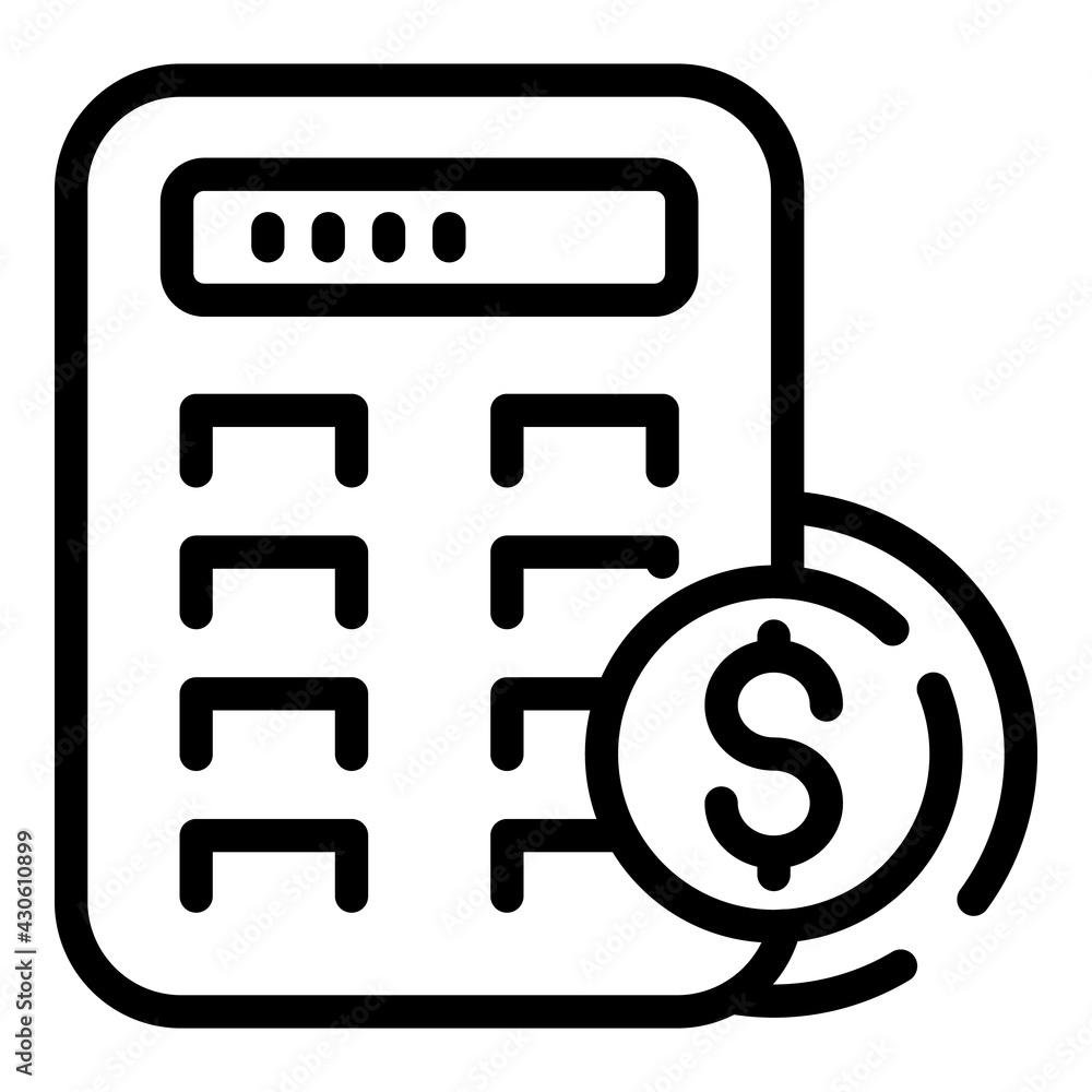 Poster result money calculator icon. outline result money calculator vector icon for web design isolated on