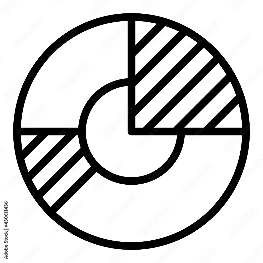 Poster result money piec chart finance icon. outline result money piec chart finance vector icon for web de
