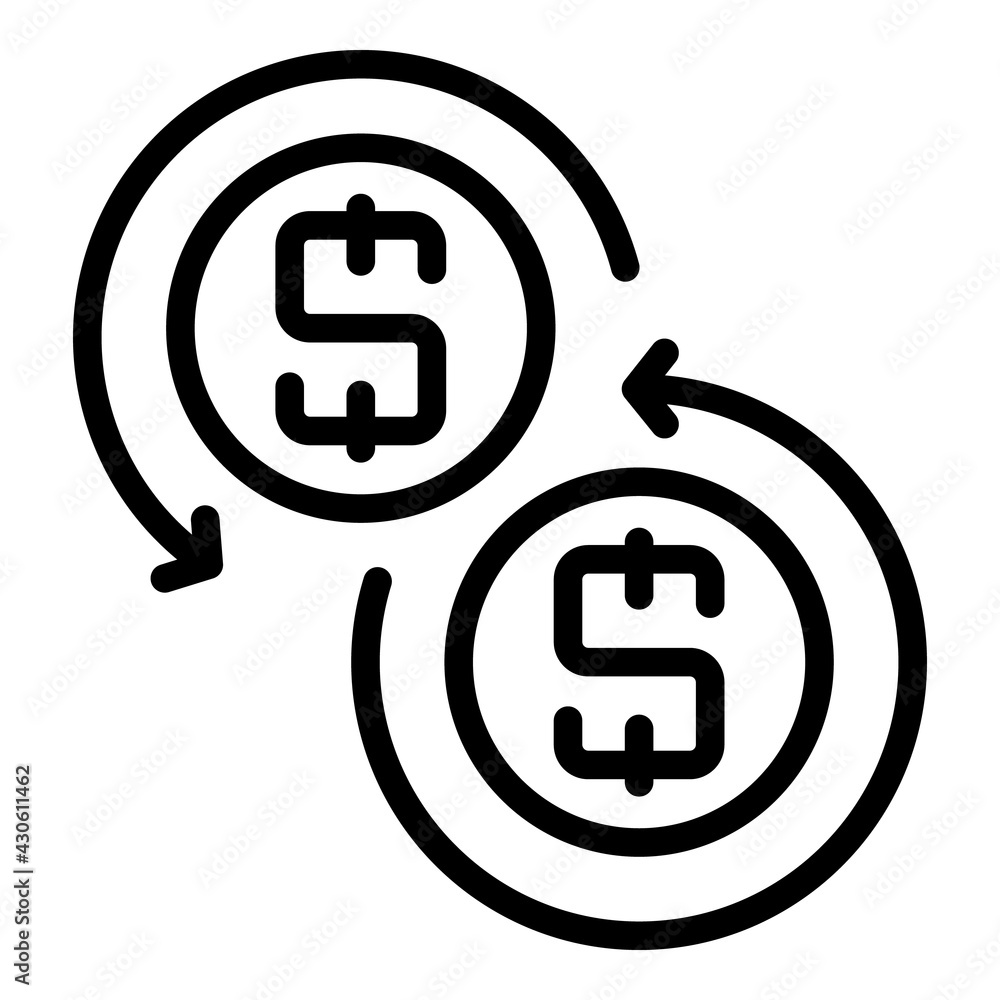 Poster result money convert icon. outline result money convert vector icon for web design isolated on white