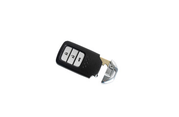 New car wave key with remote control on white background, isolated.