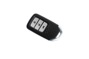 New car wave key with remote control on white background, isolated.