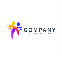 people color gradient logo design