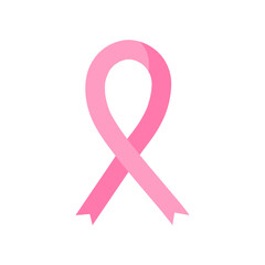 This is a pink ribbon on white background.