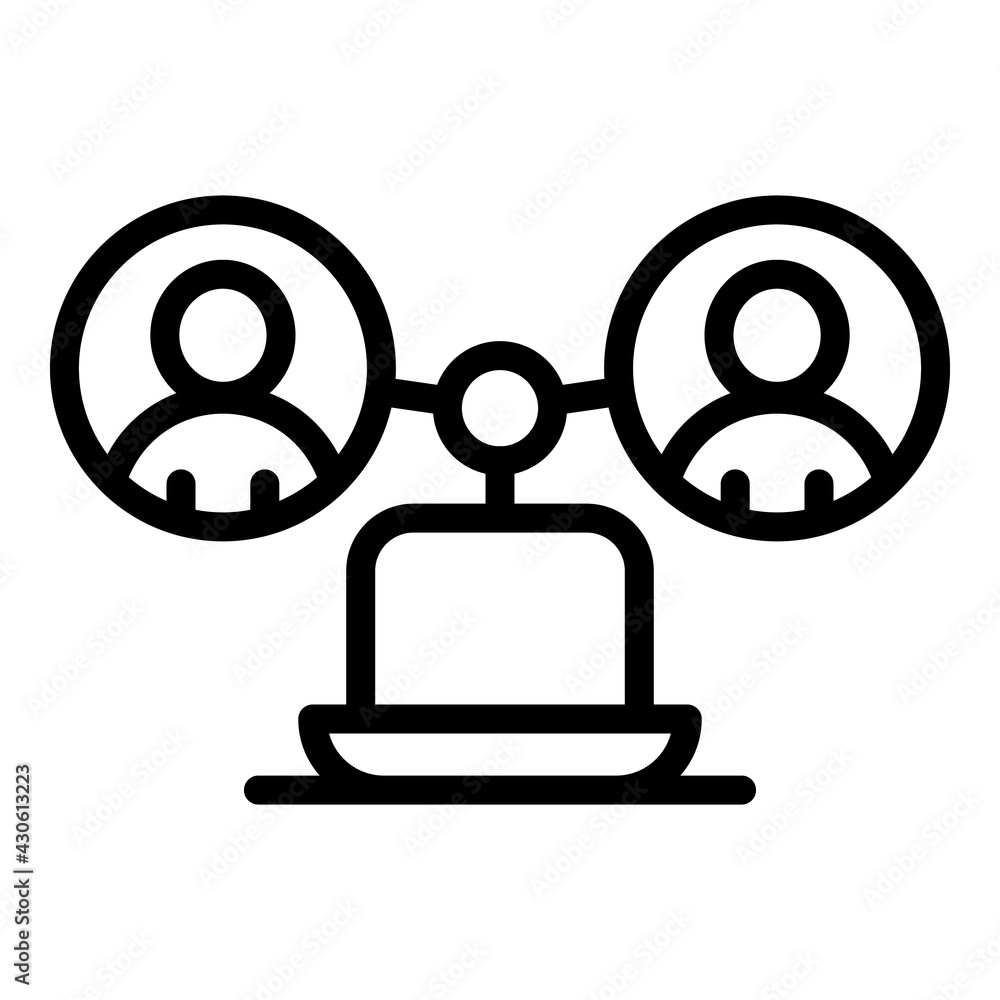 Poster human big data icon. outline human big data vector icon for web design isolated on white background
