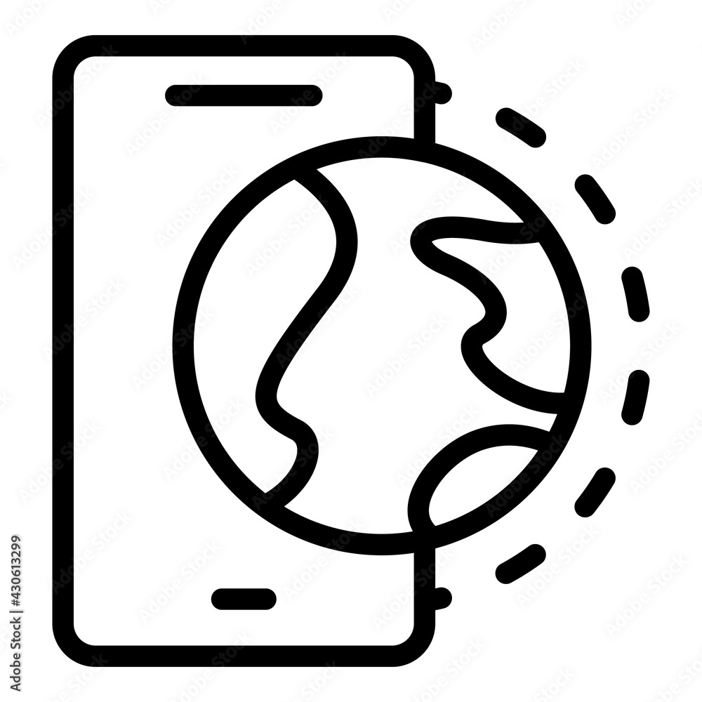 Poster online global data icon. outline online global data vector icon for web design isolated on white bac