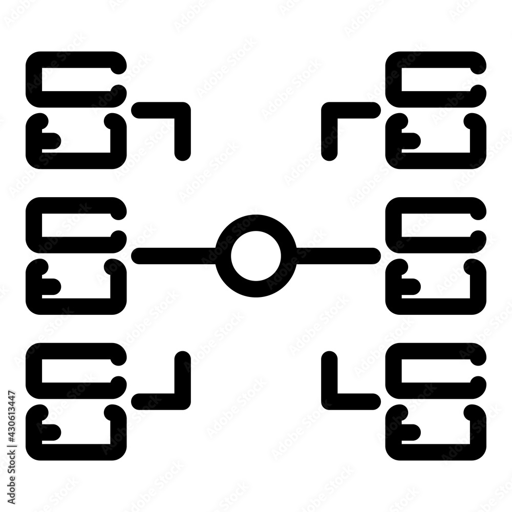 Poster big data connection icon. outline big data connection vector icon for web design isolated on white b