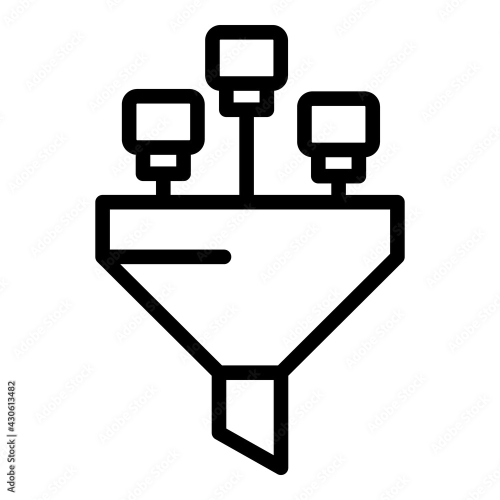 Poster funnel big data icon. outline funnel big data vector icon for web design isolated on white backgroun