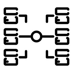 Big data connection icon. Outline Big data connection vector icon for web design isolated on white background