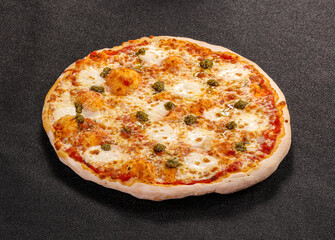 Italian Pizza with mozzarella and pesto