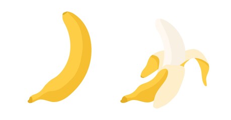 Obraz na płótnie Canvas Fruit set of bananas. Vector illustration in flat style.