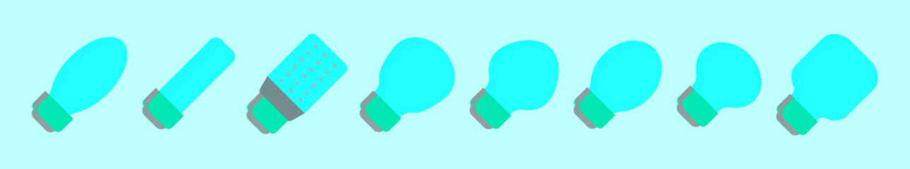set of lamp cartoon icon design template with various models. vector illustration isolated on blue background