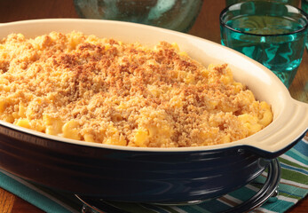 Mac and cheese Casserole images for the food industry.
