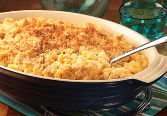 Mac and cheese Casserole images for the food industry.