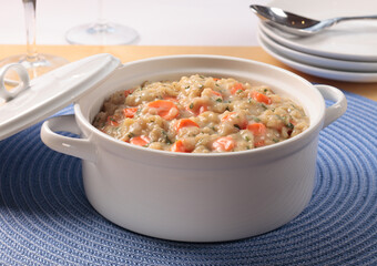 Rice and carrots Casserole images for the food industry.