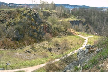 Rezerwat przyrody Wietrznia - Geopark Swietokrzyski,  nalezy do Swiatowej Sieci Geoparkow UNESCO - obrazy, fototapety, plakaty