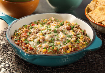 Beef, cheese, corn Casserole images for the food industry.