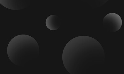 Fototapeta na wymiar Gray circles gradient on black abstract background. Modern graphic design element.