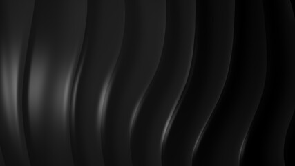 Black gray gradient geometric abstract background. Elegant curved lines and shape with color graphic design. 3d Rendering...
