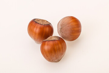 Hazelnut heap isolated over background