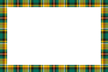 Vintage frame vector. Scottish border pattern retro style. Tartan plaid ornament.