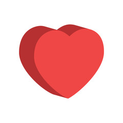 Heart vector icon. Flat style 3d illustration. Love representation. Valentine's day symbol.