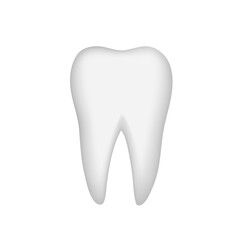  Realistic  white tooth icon. Teeth care symbol. 