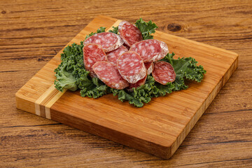 Iberian pork Fuet sausage slices