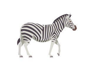 Flat zebra. Vector illustration