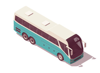 Fototapeta Isometric motor coach bus. Vector illustration obraz
