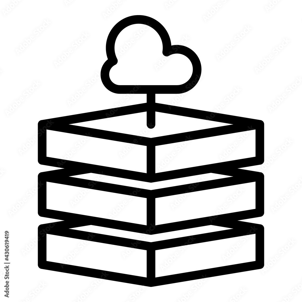 Poster cloud storage icon. outline cloud storage vector icon for web design isolated on white background