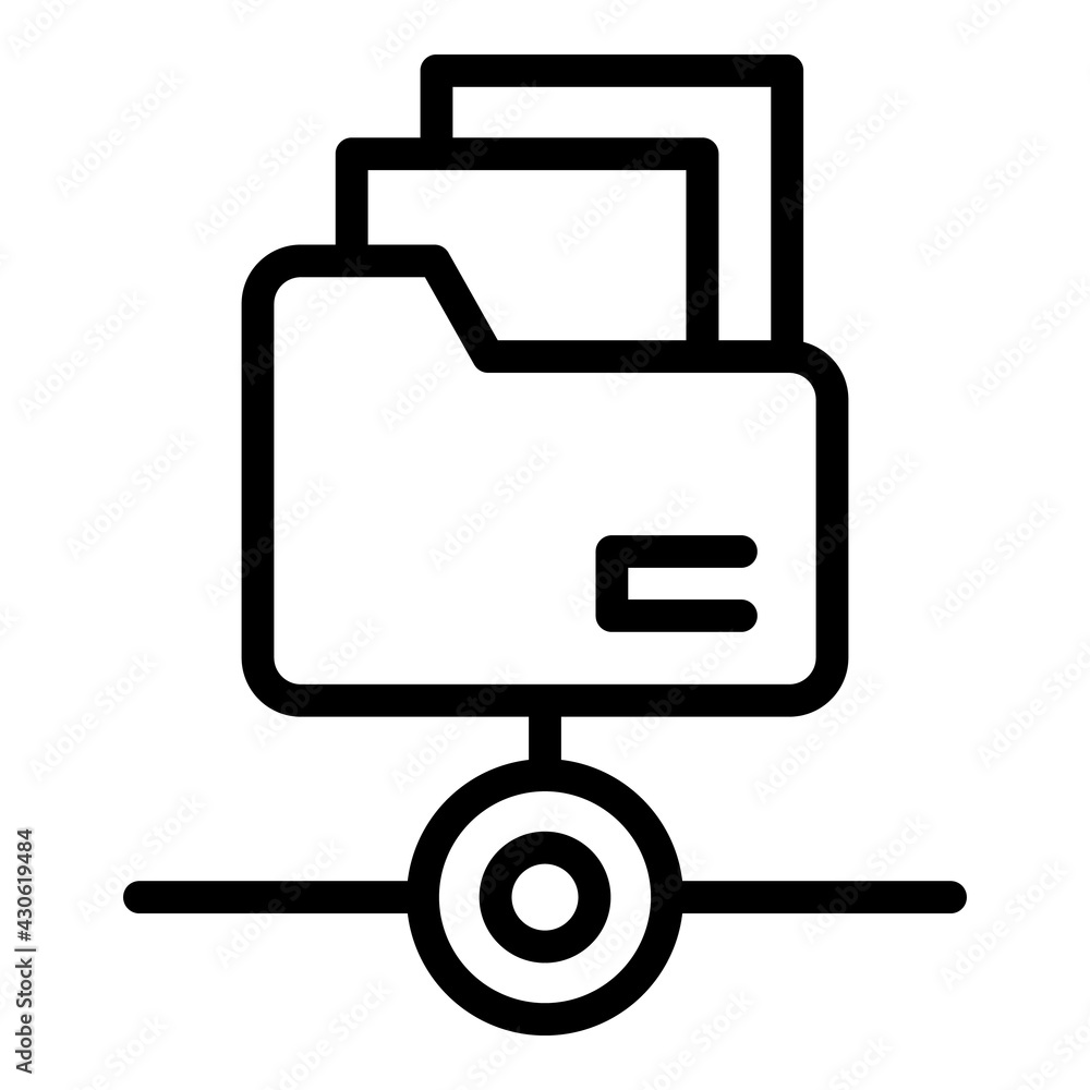Poster big data folder icon. outline big data folder vector icon for web design isolated on white backgroun