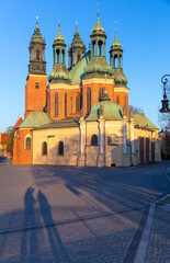Poznan. Cathedral on Tumskiy Island on a sunny day.