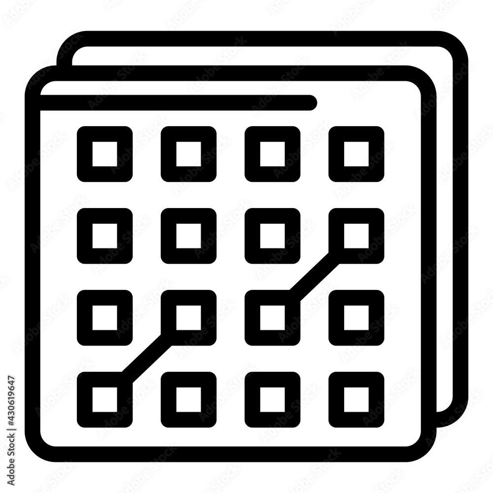 Poster smart data icon. outline smart data vector icon for web design isolated on white background