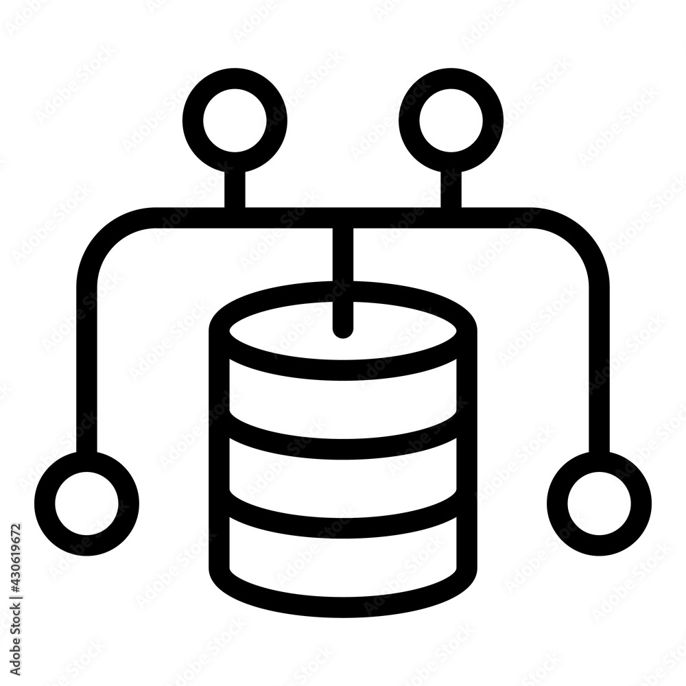 Poster database information icon. outline database information vector icon for web design isolated on white