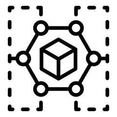 Digital big data icon. Outline Digital big data vector icon for web design isolated on white background