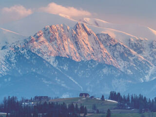 View of the High Tatras from Gilczarow Gorny.