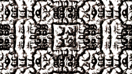 Monochrome Organic Pattern Digital  Illustration